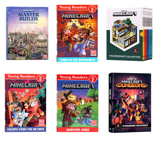 我的世界英文版 minecraft书系列英文原版MC官方游戏攻略指南分级读物minecraft book 桥梁书青少年课外读物 培养逻辑思维和创造力 - 图0