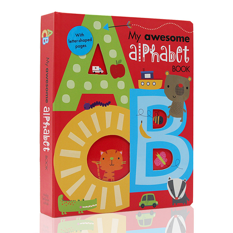 英文原版绘本 我的尖叫字母书数字书动物书 My Awesome Alphabet Book/Counting 1-20/Dinosaur Book 儿童早教启蒙创意异型纸板书