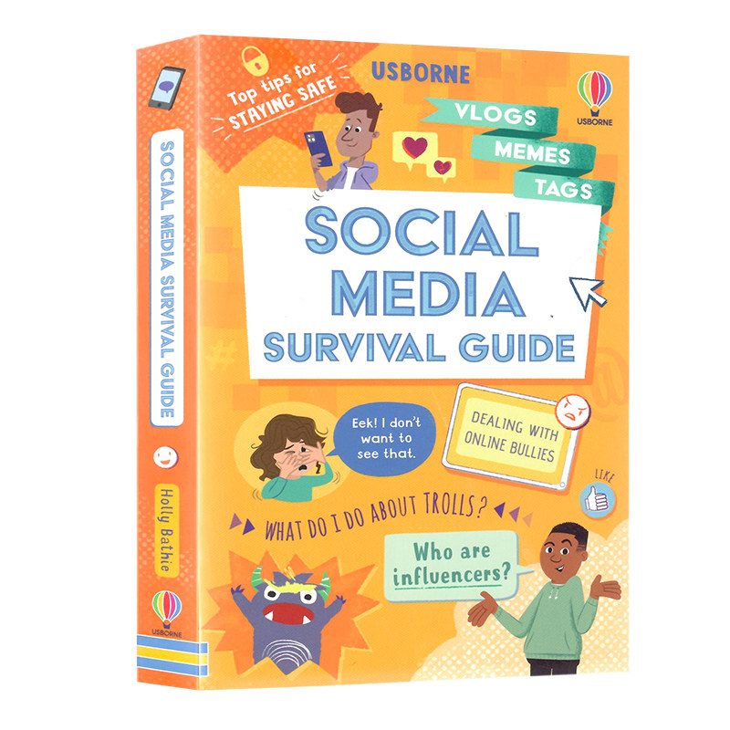 Usborne出品Social Media Survival Guide 写给小朋友的社交媒体生存指南英文原版 进口图书 儿童科普读物 知识百科图书