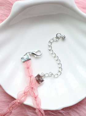 choker日韩风粉红色项圈锁骨链