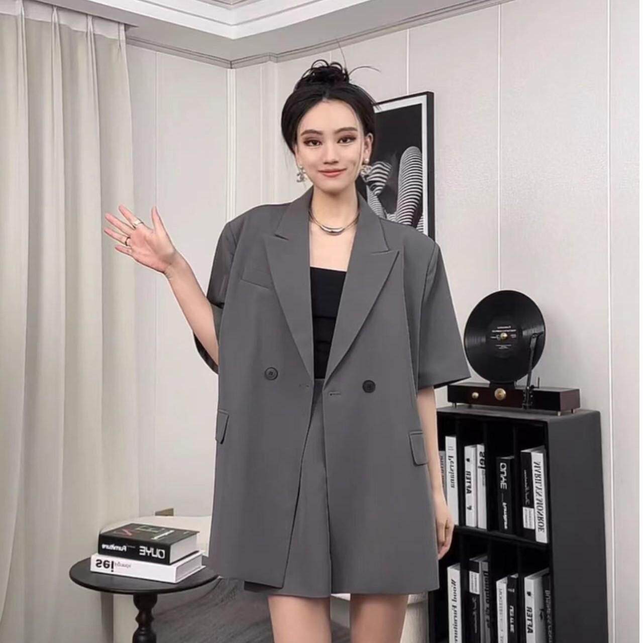 西装外套女套装薄款2025夏季新款高级感韩系休闲宽松中长款设计感