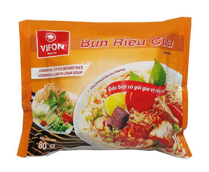 越南 Bun Rieu Cua Vifon 酸爽蟹30袋x80g速食米粉 - 图0