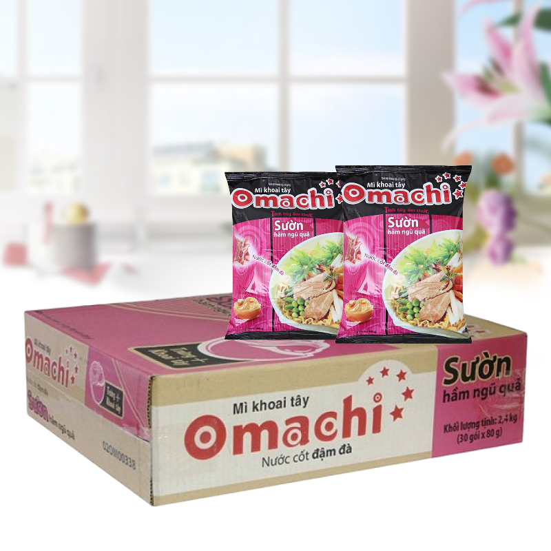 整箱 mi omachi suon ham ngu qua方便面红烧猪肉味泡面-图0