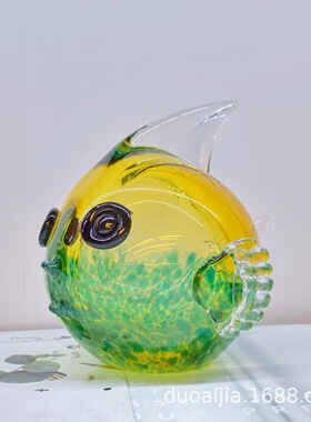 玻璃亲嘴鱼对吻鱼摆件创意北欧简约玄关摆件现代轻奢软装家居饰品