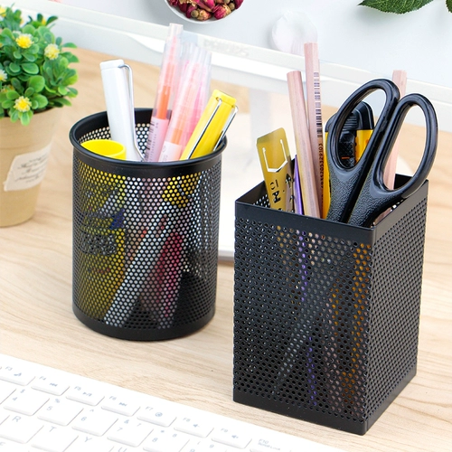 Держатель для ручек, вместительная и большая коробка для хранения для школьников, универсальные металлические канцтовары