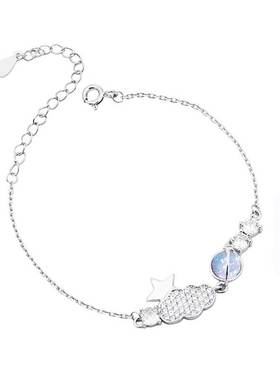 女S925水晶韩版刻字手链