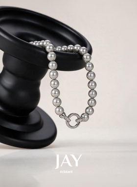 JAY清冷银灰色毛衣链老钱风