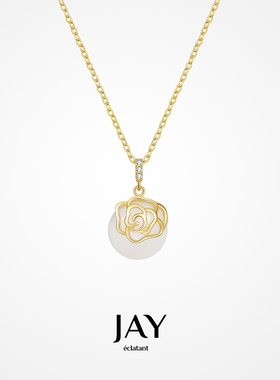 JAY花朵贝壳项链春天锁骨链