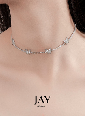 JAY清冷蝴蝶锁骨链choker颈链