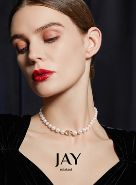 JAY法式复古仿珍珠项链choker