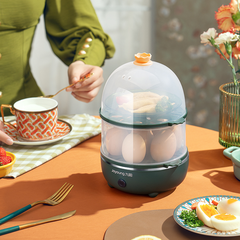 自动断电防干烧，能蒸能煮，做早餐不费劲：九阳 全自动双层蒸蛋器