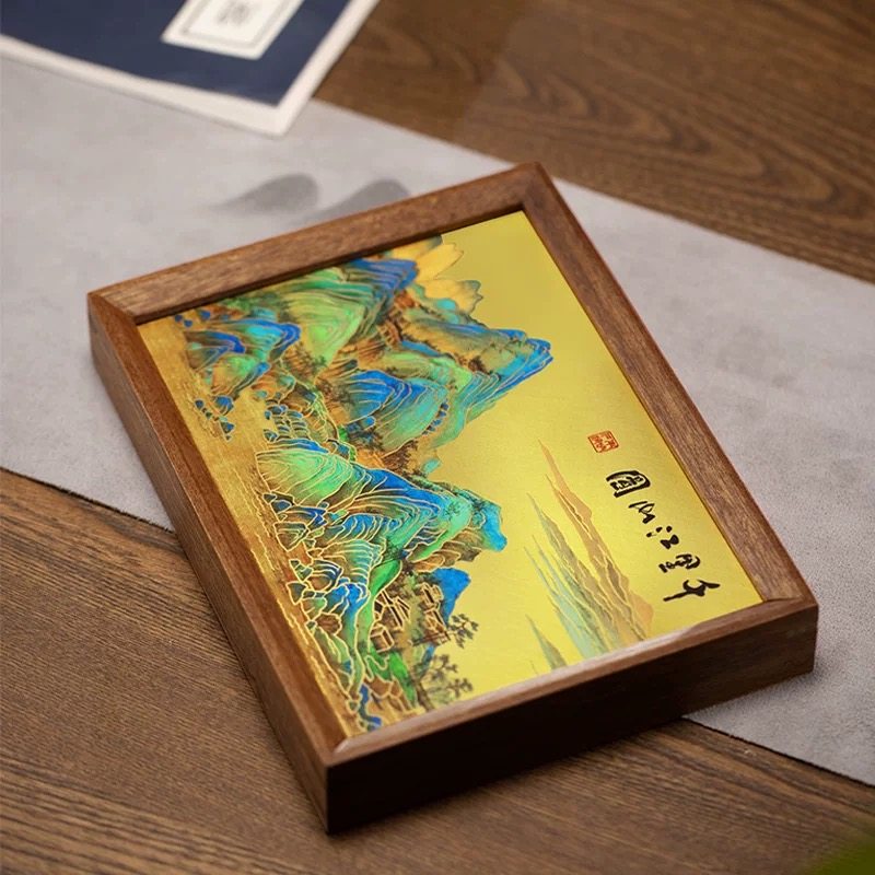 朱炳仁铜 千里江山桌屏书房办公桌面装饰画摆台礼物商务生日礼,淘宝优惠券,粉丝福利购,淘宝优惠卷