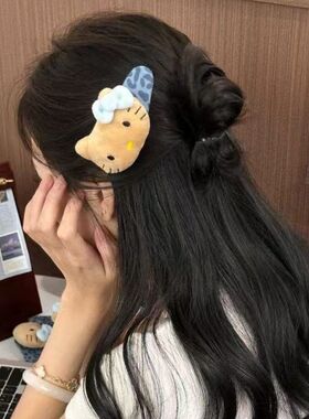 蓝色蝴蝶结黑皮Kitty发夹碎发夹