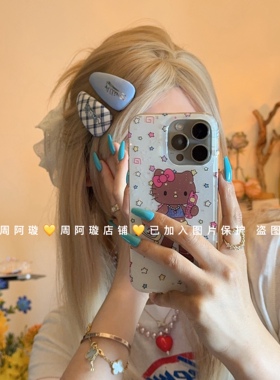 韩国ins新款银色字母彩色格子风