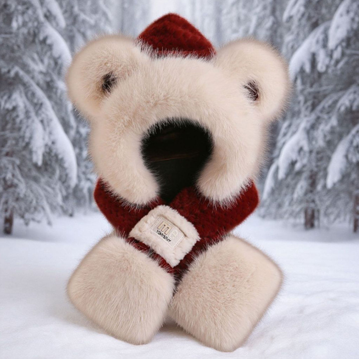 儿童帽子男女童包头帽可爱毛绒狐狸耳朵帽围巾冬季保暖防寒护耳帽,淘宝优惠券,粉丝福利购,淘宝优惠卷