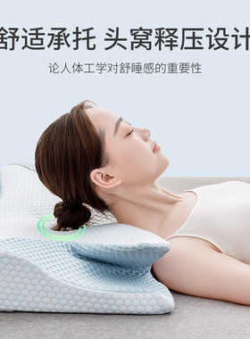 颈枕芯保健颈椎慢助冰丝睡眠成人枕护双向棉枕头回弹记忆枕两用