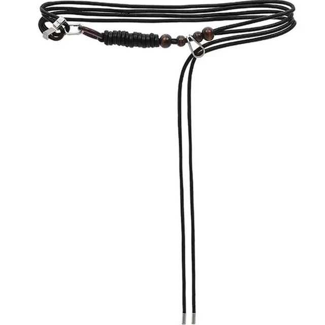 Song Yanfei same style as super long soft leather rope beaded waist chain belt versatile fashion versatile niche clothing accessories chain