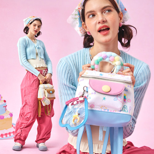 LOLA DESIGN日系少女小双肩包 可爱书包女学生旅行轻便背包双肩包 - 图0