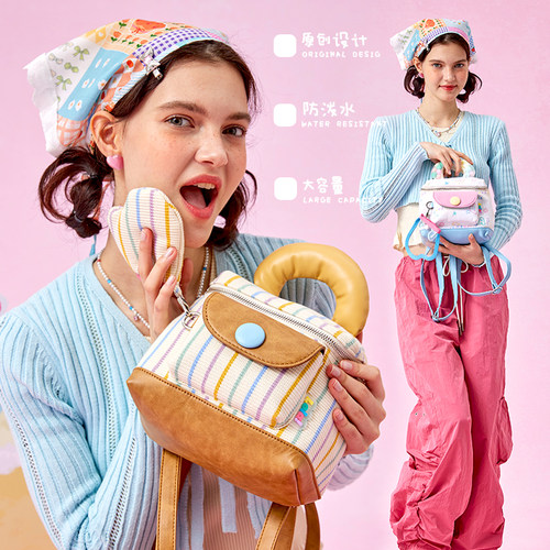 LOLA DESIGN日系少女小双肩包 可爱书包女学生旅行轻便背包双肩包 - 图1