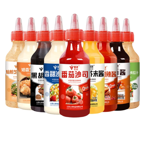 番茄酱沙拉酱甜辣黑椒组合炸鸡蜂蜜芥末酱芝士酱蔬菜沙拉汁手抓饼 - 图3