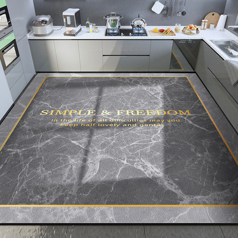 厨房pvc可擦洗地垫皮革防水防滑脚垫2026年新款家用免洗防油地毯,淘宝优惠券,粉丝福利购,淘宝优惠卷