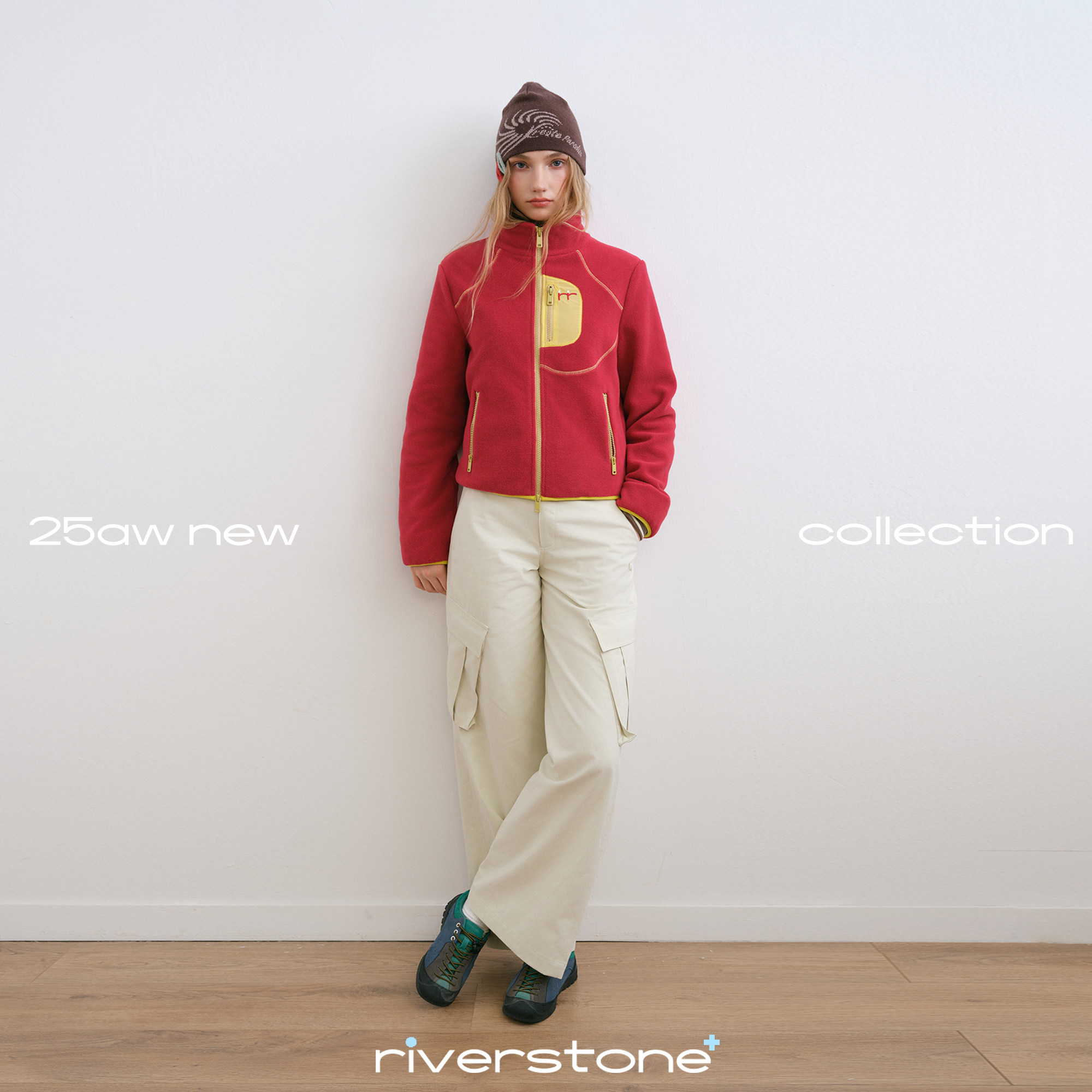 riverstone plus 摇粒绒短款修身外套女冬季立领保暖撞色口袋上衣,淘宝优惠券,粉丝福利购,淘宝优惠卷