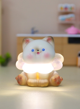 九时猫桌面摆件喵呜小花灯桌面