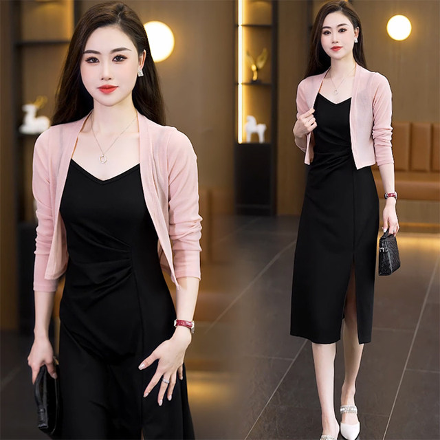 ເສື້ອຢືດ cardigan ຕາຫນ່າງຜ້າໄຫມສົດໃສສໍາລັບແມ່ຍິງ 2026 ຮູບແບບໃຫມ່ shawl ຂະຫນາດນ້ອຍທີ່ມີ skirt suspender ແລະ sun protection blouse waistcoat ແຂນຍາວ