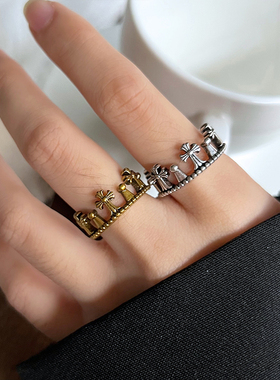 925纯银嘻哈朋克女士尾戒