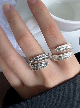 新款欧美时尚羽毛戒指