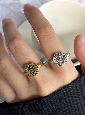 十字架船舵戒指男款小众设计