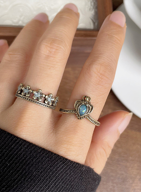 法式复古蓝宝石皇冠饰品