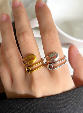 925银小众设计感古金戒指女款