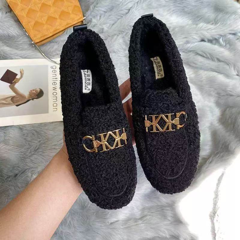 毛毛鞋女冬季外穿2025新款小香风女鞋雪地靴保暖棉鞋豆豆鞋一脚蹬,淘宝优惠券,粉丝福利购,淘宝优惠卷