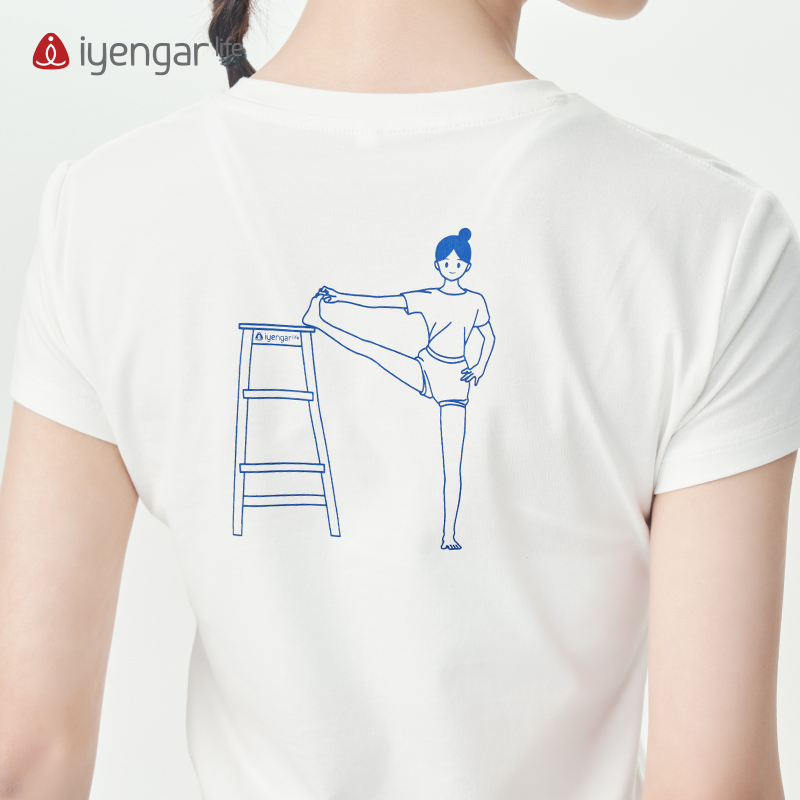 艾扬格Life 站立伸展式T恤短袖女款速干百搭宽松圆领瑜伽休闲运动 - 图1