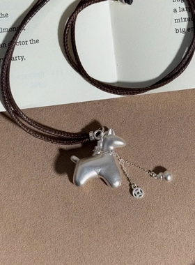 铜镀金发财小马金店同款马上有钱项链女士新款爆款男士吊坠送礼物