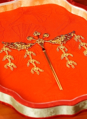 复刻唐制簪花仕女图金步摇流苏发簪汉服头饰发簪发钗簪子秀禾头饰