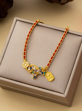 轻奢本命年马钱币红绳手链