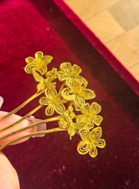 古法金发簪2026新款发饰古风发钗簪子头饰秀禾婚嫁发饰