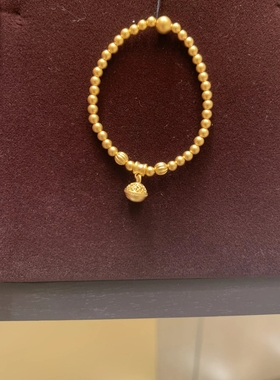 铜镀金宝宝铃铛手链儿童满月周岁百天婴儿小孩健康成长宝宝手镯