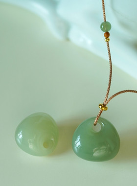 和田玉青玉挂件锁包玉坠青玉锁吊坠DIY女款小玉坠吉祥简约小清新