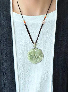 天然和田玉貔貅平安扣吊坠男女款玉石玉器挂件玉佩挂件