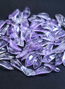 水晶花瓣13*26mm紫水晶大弧度玉兰花瓣 DIY玉簪花汉服头饰配件