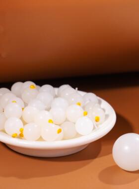 正品天然新疆和田玉白玉羊脂级散珠圆珠手串紫檀菩提配珠文玩配饰