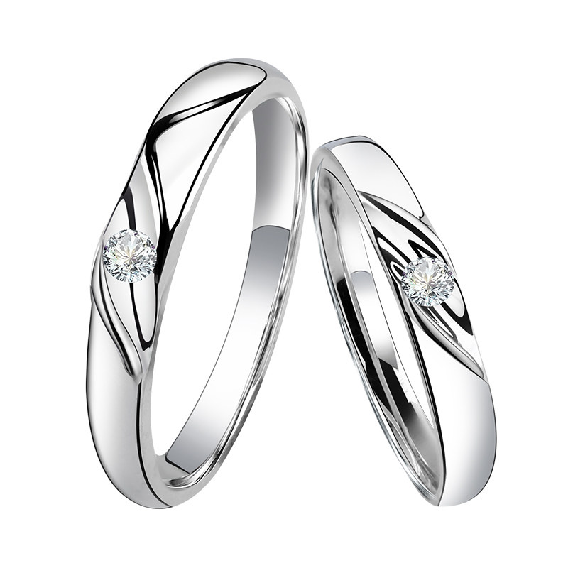 情侣结婚一对18k金正品美国对戒 寒素珠宝戒指/指环