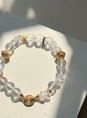 原创设计纯白梦境手链女小众高级感天然白水晶手串转运珠精致手饰