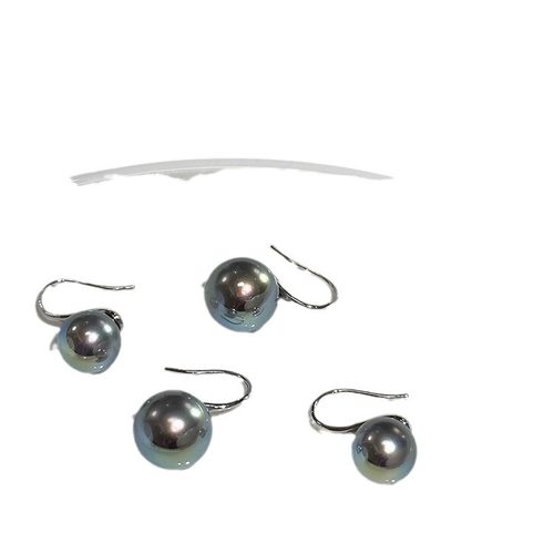 s925纯银珍珠真多麻伴彩高跟鞋耳环女小众高级感气质耳钩耳饰 - 图3