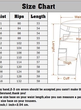 2021 Summer Men's Baggy Multi Pocket Military Cargo Shorts M