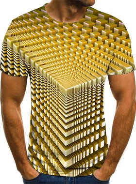 Summer Three-Dimensional Men T-Shirt Fashion O-Neck Casual S