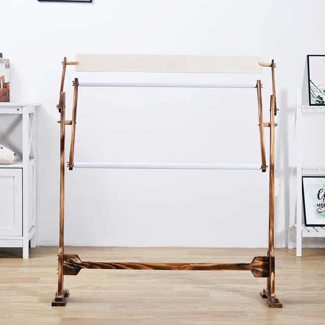 Adjustable Wood Cross Stitch Frame Floor Stand Desktop Stitc